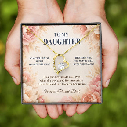 C55 - No Matter How Far You Go You Will Always Carry A Piece Of Dad’s Heart With You - Forever Love Necklace