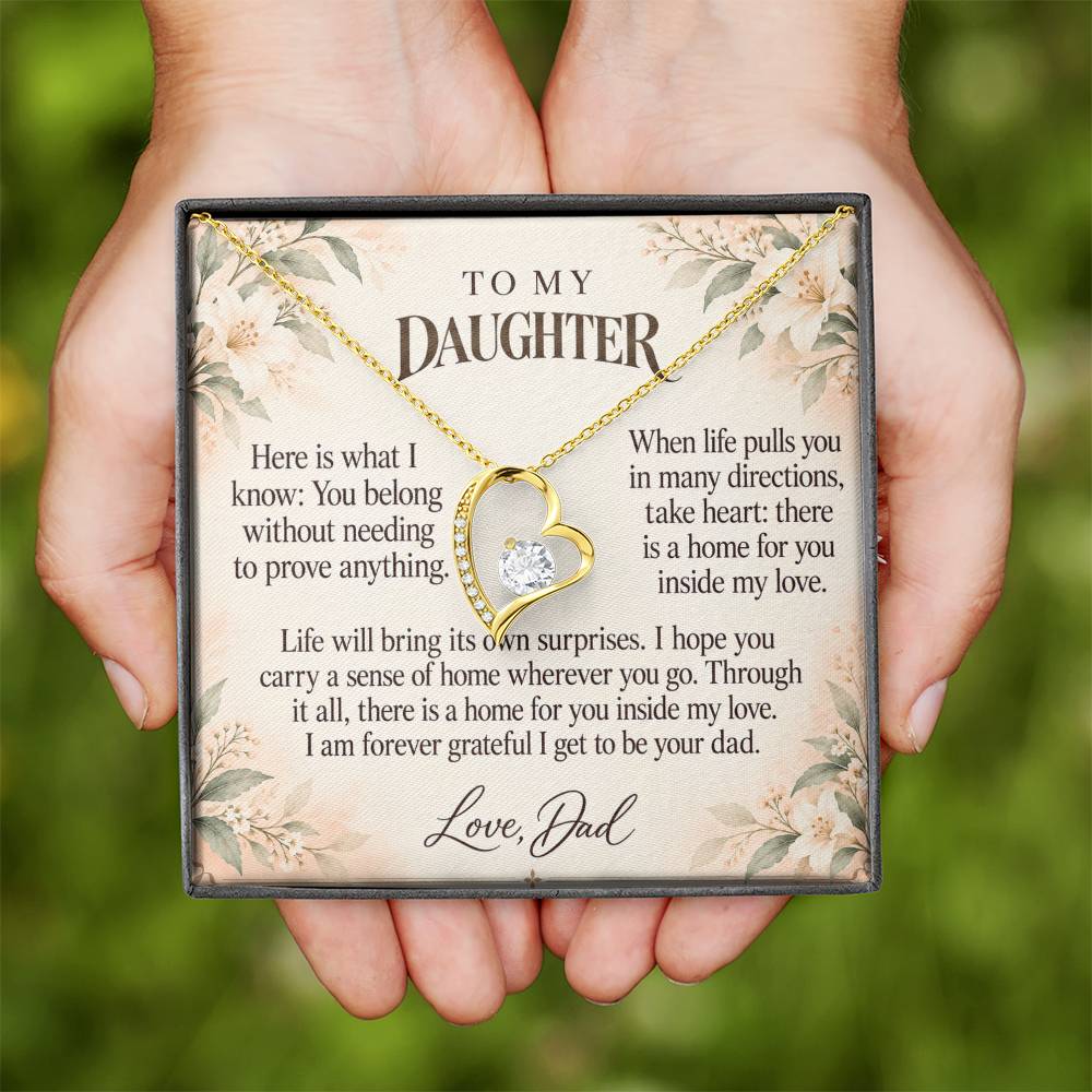 C600 - Home Is In My Heart And The Words I Hope You Always Remember - Forever Love Necklace