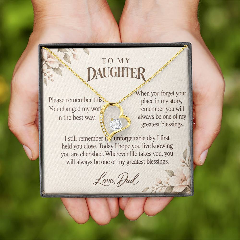 C586 - An Ocean Cannot Separate Us And Quiet Words For Your Hardest Days - Forever Love Necklace
