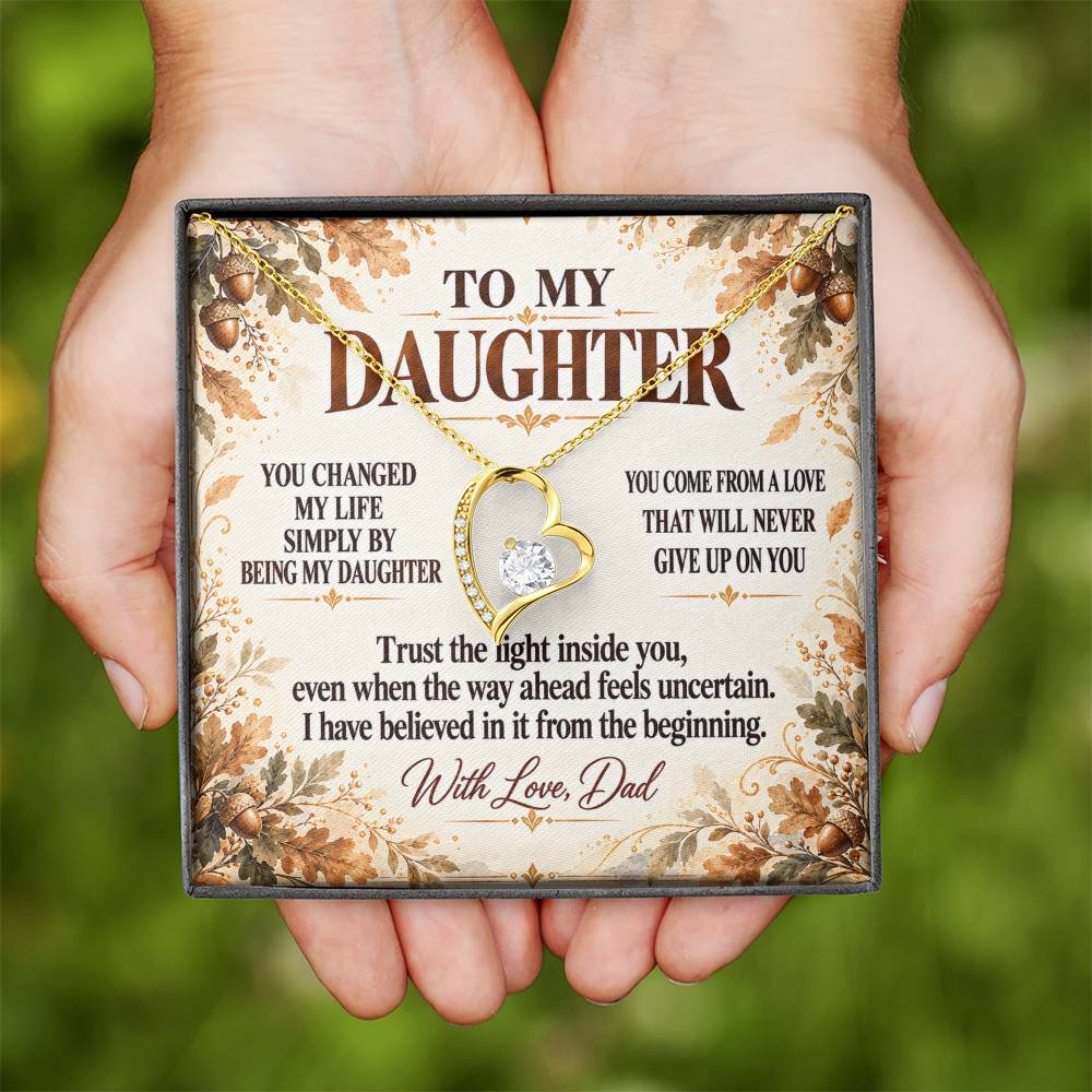 C345 - I Will Always Celebrate The Woman You Become And Treasure The Little Girl You Were - Forever Love Necklace