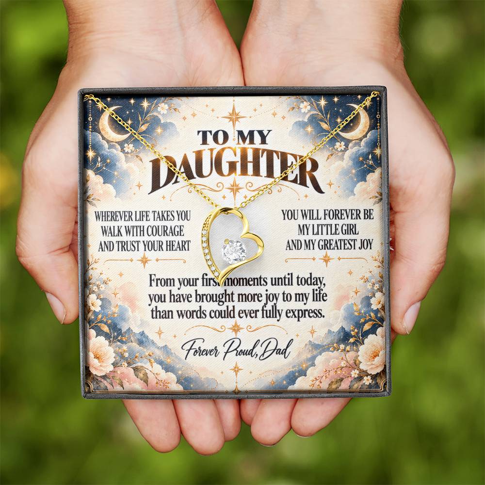 C327 - No Matter How Much You Grow There Will Always Be A Little Girl I Love Beyond Words - Forever Love Necklace