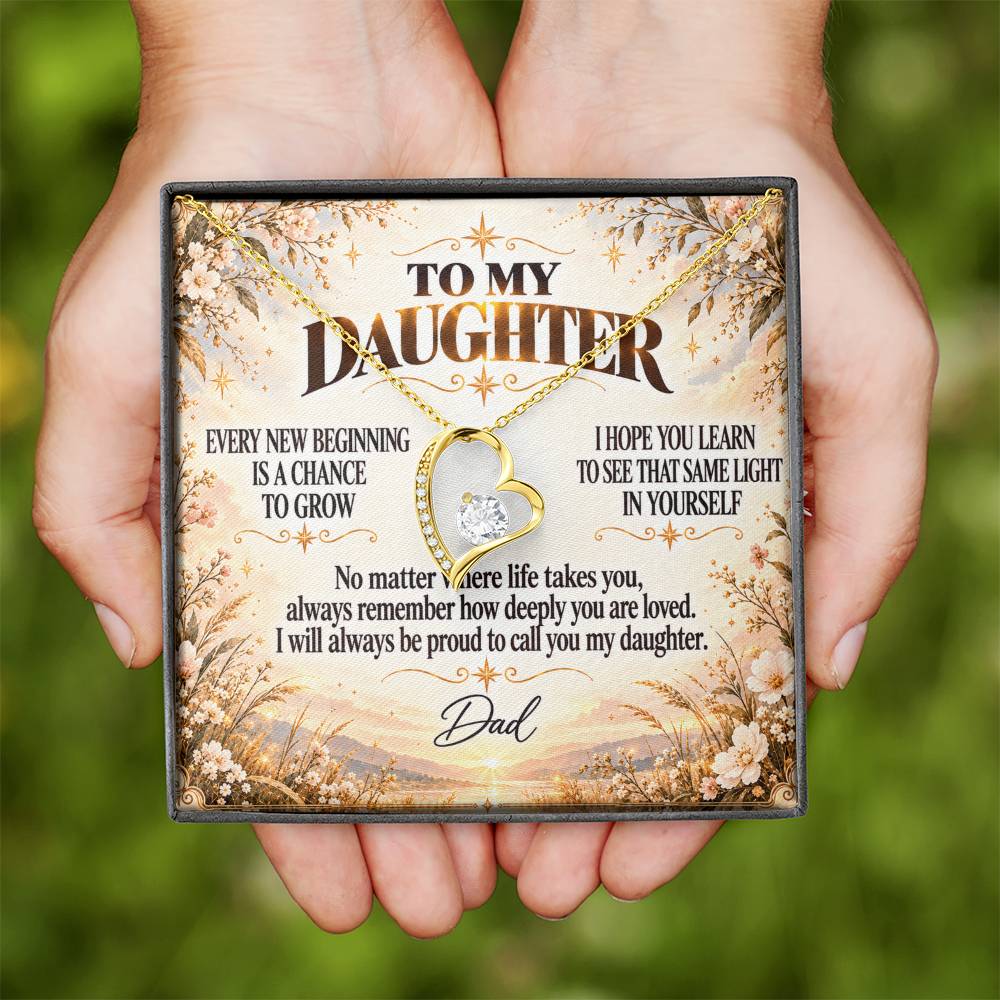 C316 - May Every New Beginning Remind You That Dad Will Always Stand Behind You - Forever Love Necklace