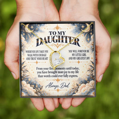 C402 - Wherever Life Takes You May You Always Feel Dad’s Love Guiding Your Heart - Forever Love Necklace
