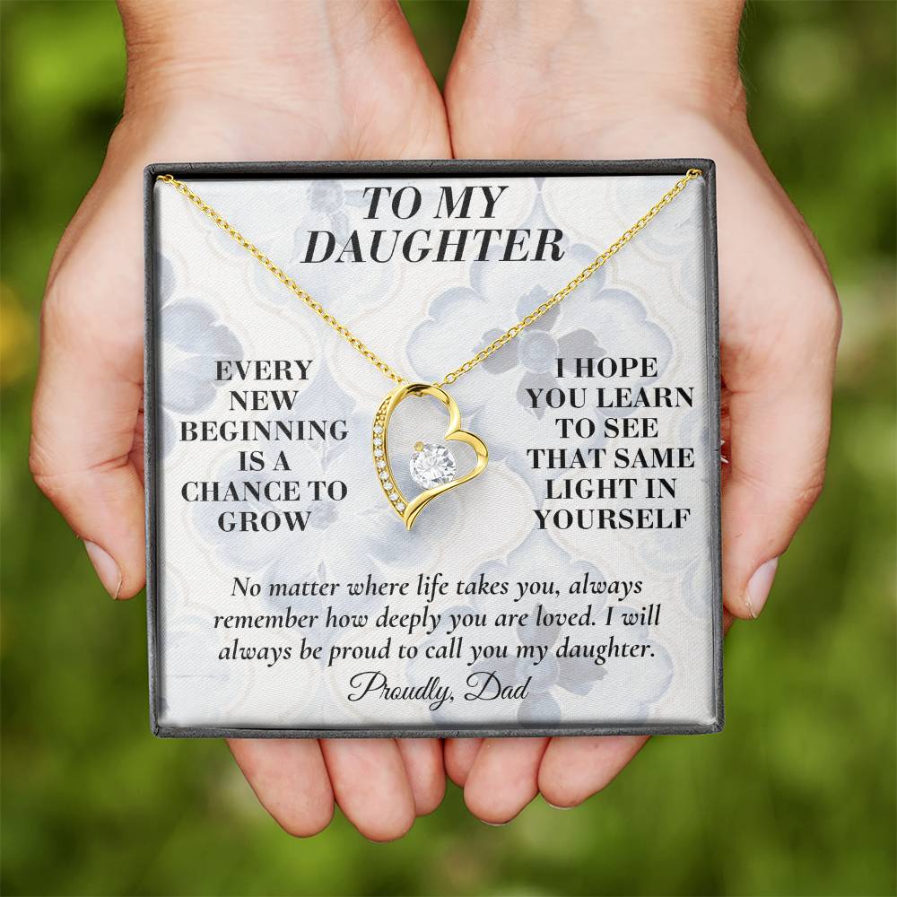 C166 - May Every New Beginning Remind You That Dad Will Always Stand Behind You - Forever Love Necklace