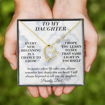C166 - May Every New Beginning Remind You That Dad Will Always Stand Behind You - Forever Love Necklace