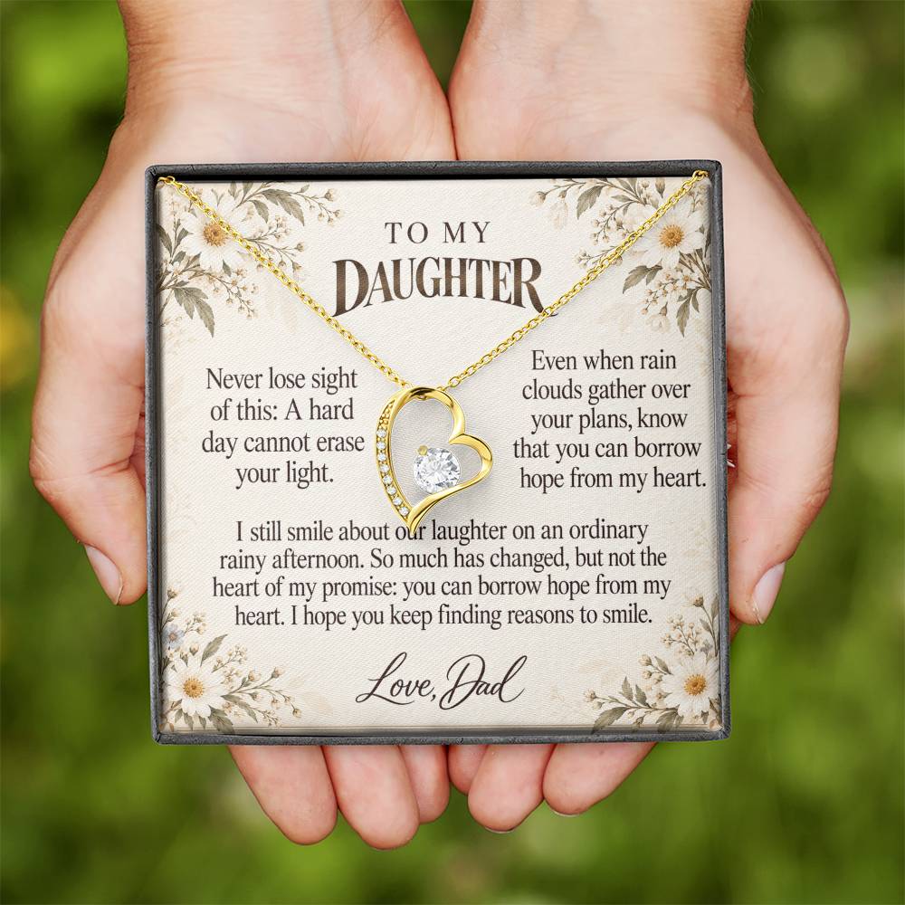 C569 - The Rainy Day We Laughed And A Memory That Time Cannot Take Away - Forever Love Necklace