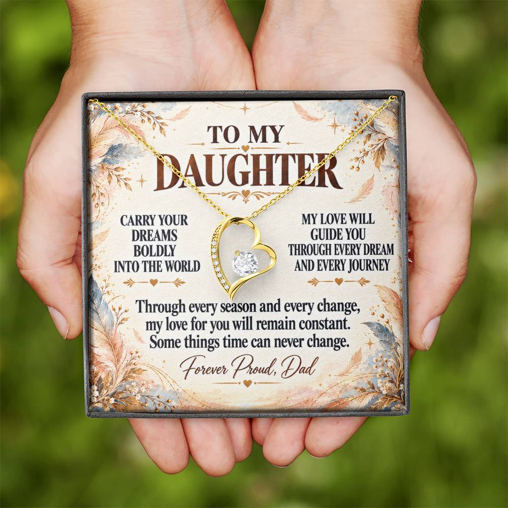 C343 - Wherever Tomorrow Leads You Remember You Have Already Made Your Dad Incredibly Proud - Forever Love Necklace