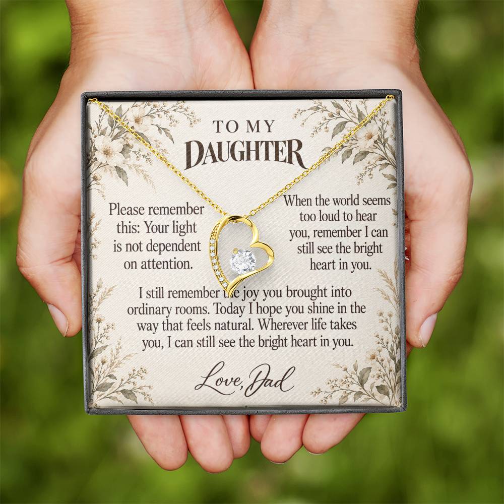 C666 - The Light Inside You And Quiet Words For Your Hardest Days - Forever Love Necklace