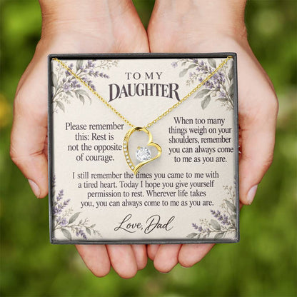 C621 - When The Day Feels Heavy And Quiet Words For Your Hardest Days - Forever Love Necklace