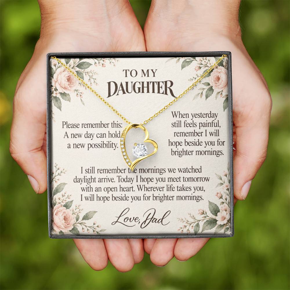 C696 - After The Sunrise And Quiet Words For Your Hardest Days - Forever Love Necklace