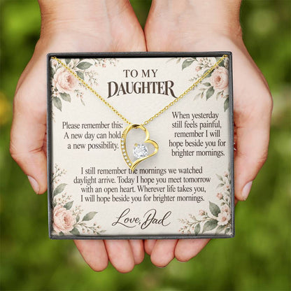 C696 - After The Sunrise And Quiet Words For Your Hardest Days - Forever Love Necklace