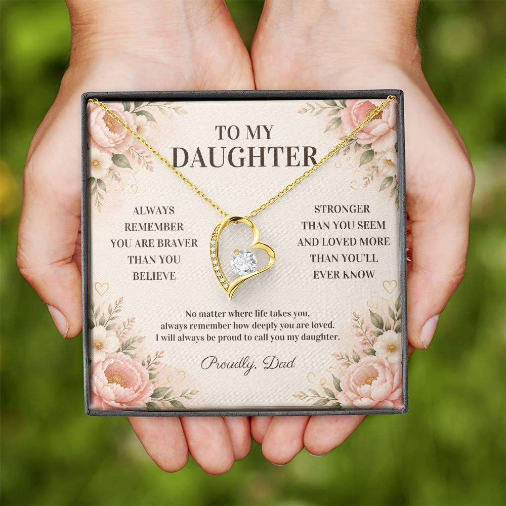 C126 - Grow With Grace Live With Courage And Always Remember Where Your Strength Began - Forever Love Necklace