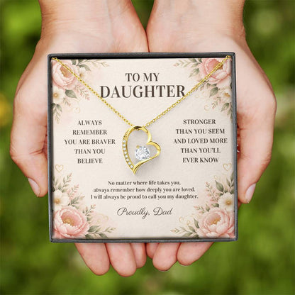 C126 - Grow With Grace Live With Courage And Always Remember Where Your Strength Began - Forever Love Necklace