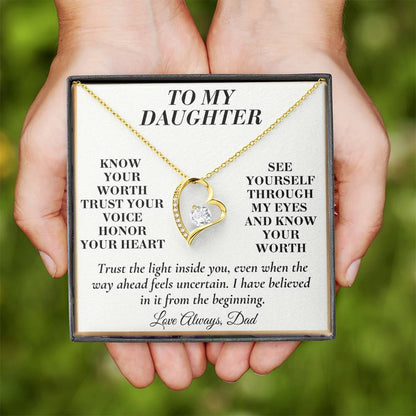 C160 - My Greatest Wish Is That You Always Know Your Worth And Never Settle For Less - Forever Love Necklace