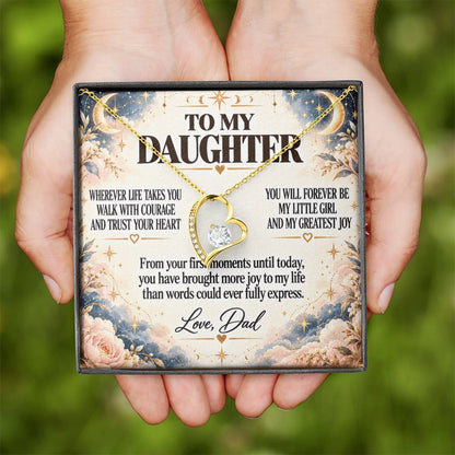 C227 - No Matter How Much You Grow There Will Always Be A Little Girl I Love Beyond Words - Forever Love Necklace