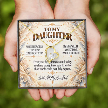 C397 - May You Never Outgrow The Truth That You Are Deeply Loved Completely Valued And Forever My Daughter - Forever Love Necklace