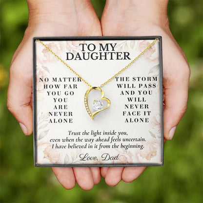 C155 - No Matter How Far You Go You Will Always Carry A Piece Of Dad’s Heart With You - Forever Love Necklace