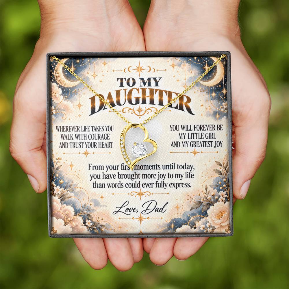 C427 - No Matter How Much You Grow There Will Always Be A Little Girl I Love Beyond Words - Forever Love Necklace