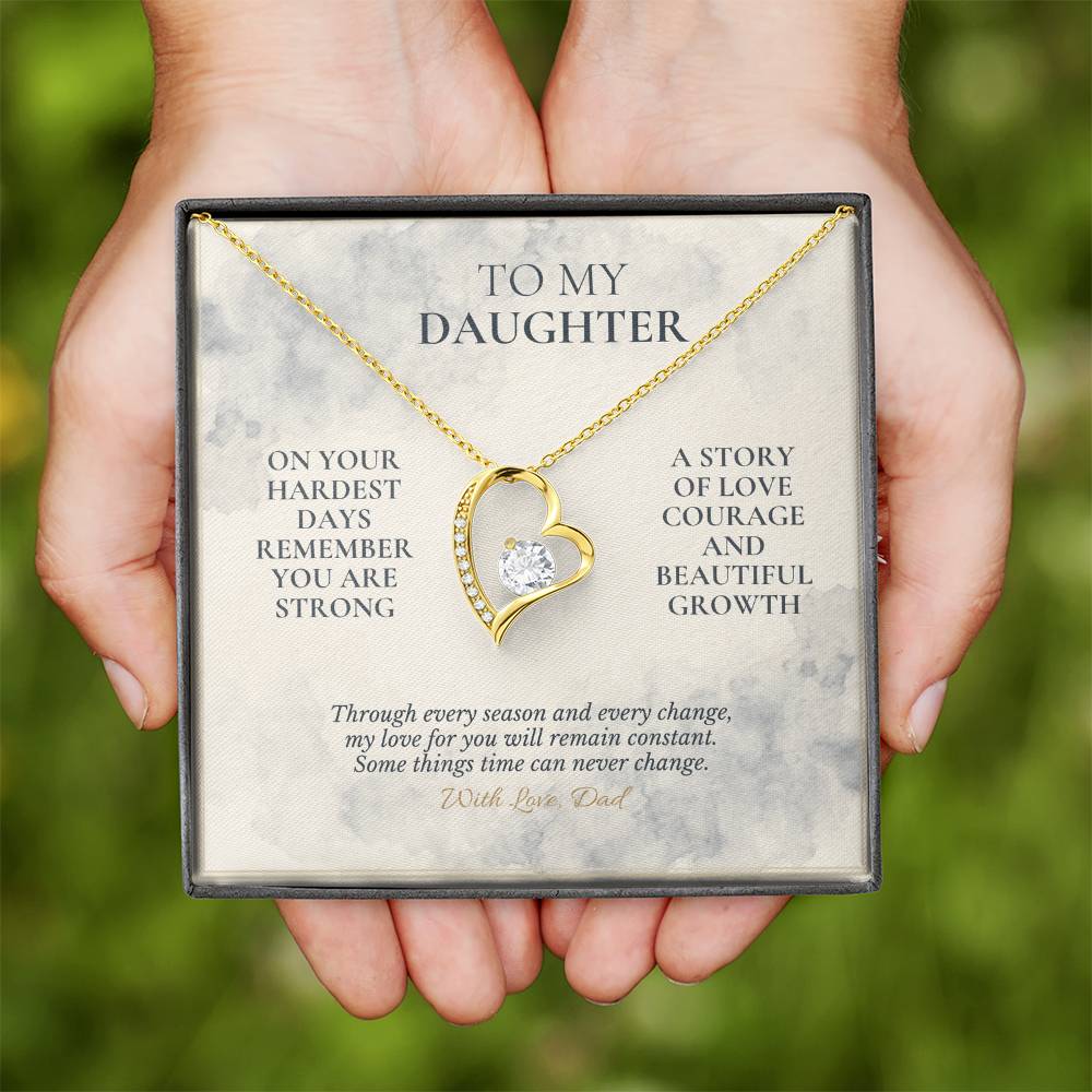 C113 - Even On Your Hardest Days Remember You Are Stronger Than You Think And Never Alone - Forever Love Necklace