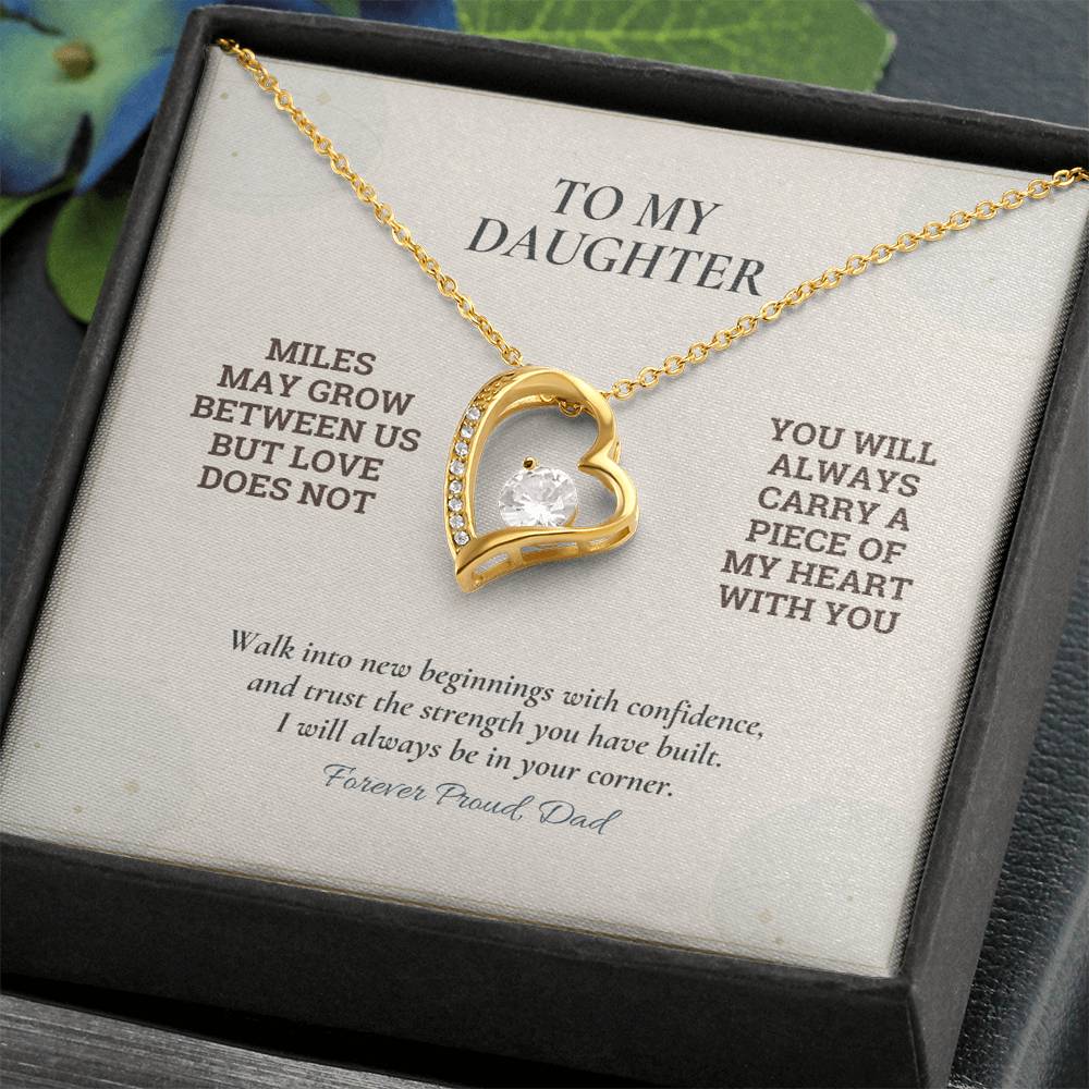 C119 - There Is No Distance Great Enough To Change The Bond Between A Father And Daughter - Forever Love Necklace