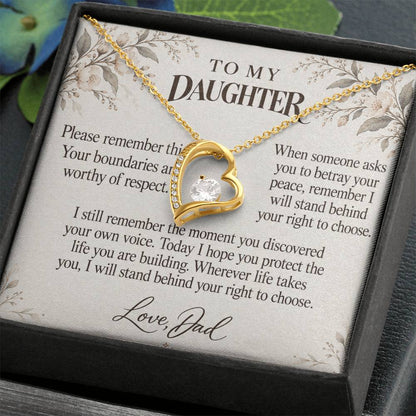 C661 - Permission To Say No And Quiet Words For Your Hardest Days - Forever Love Necklace