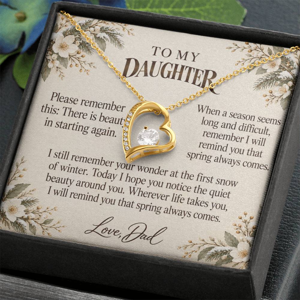 C561 - The First Snowfall And Quiet Words For Your Hardest Days - Forever Love Necklace