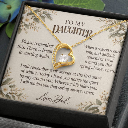 C561 - The First Snowfall And Quiet Words For Your Hardest Days - Forever Love Necklace