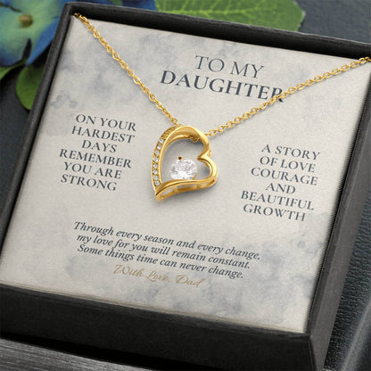 C113 - Even On Your Hardest Days Remember You Are Stronger Than You Think And Never Alone - Forever Love Necklace