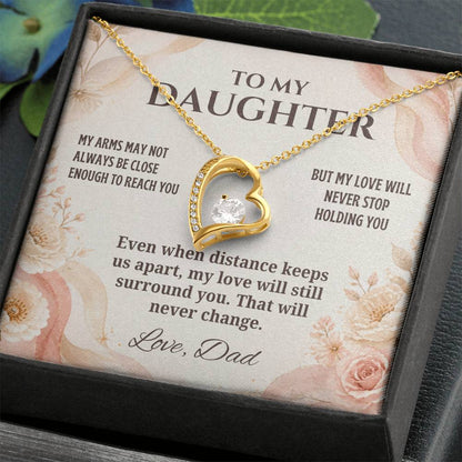 C41 - My Arms May Not Always Reach You But My Love Will Never Stop Holding You - Forever Love Necklace