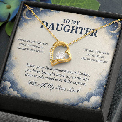 C77 - No Matter How Much You Grow There Will Always Be A Little Girl I Love Beyond Words - Forever Love Necklace