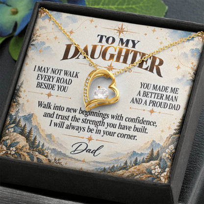 C324 - I May Not Walk Every Road Beside You But My Love Will Travel Every Mile With You - Forever Love Necklace
