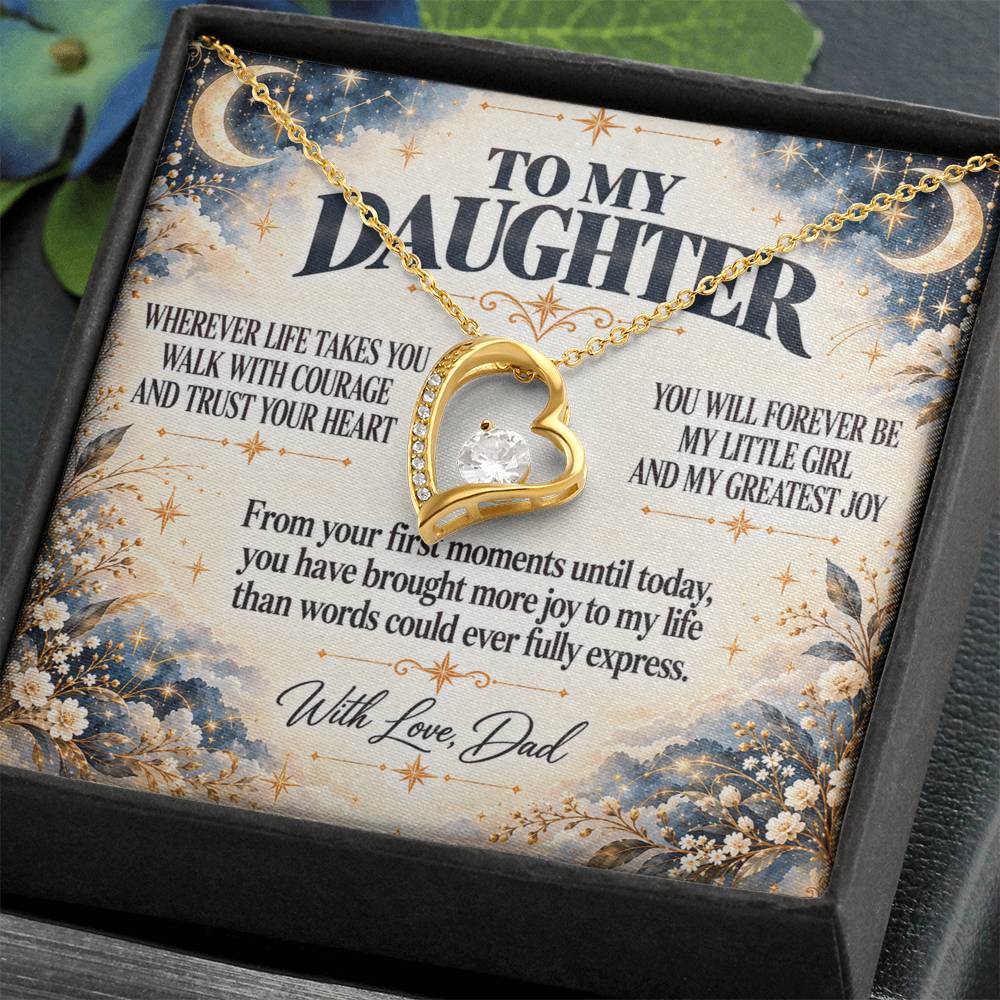 C377 - No Matter How Much You Grow There Will Always Be A Little Girl I Love Beyond Words - Forever Love Necklace