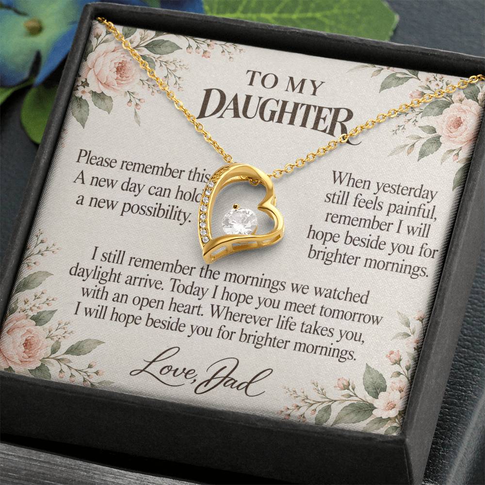 C696 - After The Sunrise And Quiet Words For Your Hardest Days - Forever Love Necklace