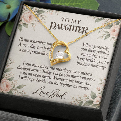 C696 - After The Sunrise And Quiet Words For Your Hardest Days - Forever Love Necklace
