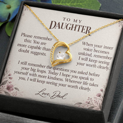 C631 - When You Doubt Yourself And Quiet Words For Your Hardest Days - Forever Love Necklace