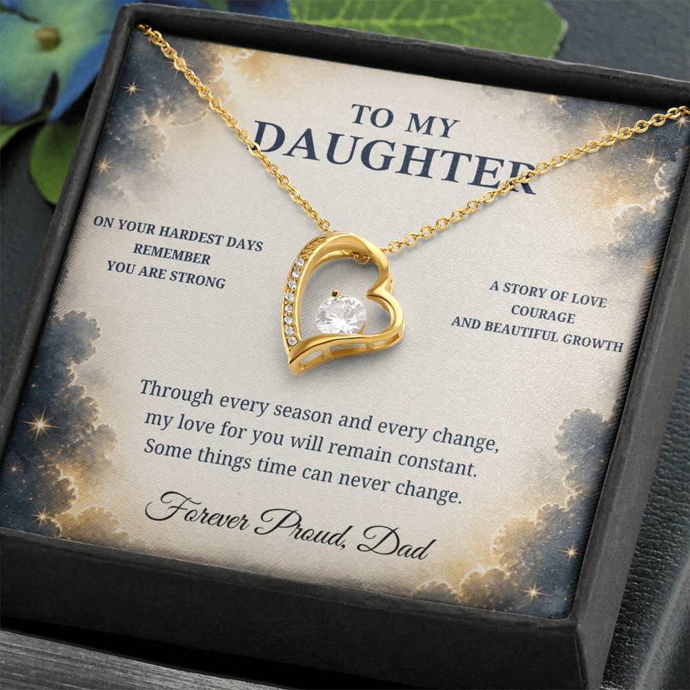 C63 - Even On Your Hardest Days Remember You Are Stronger Than You Think And Never Alone - Forever Love Necklace
