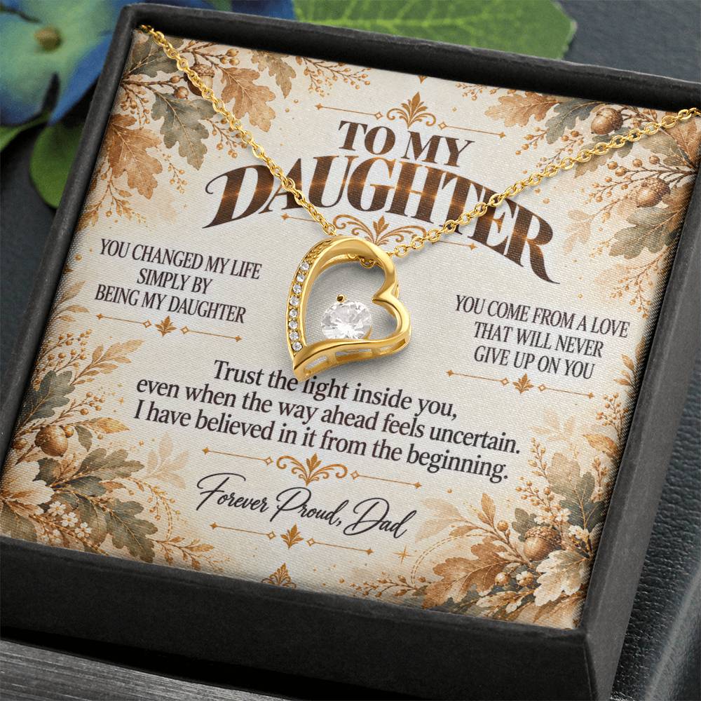 C495 - I Will Always Celebrate The Woman You Become And Treasure The Little Girl You Were - Forever Love Necklace
