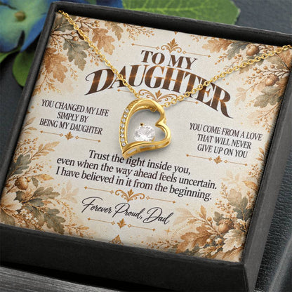 C495 - I Will Always Celebrate The Woman You Become And Treasure The Little Girl You Were - Forever Love Necklace