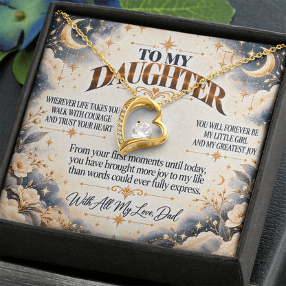 C477 - No Matter How Much You Grow There Will Always Be A Little Girl I Love Beyond Words - Forever Love Necklace