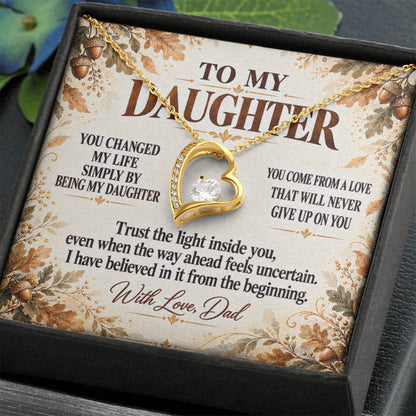C345 - I Will Always Celebrate The Woman You Become And Treasure The Little Girl You Were - Forever Love Necklace