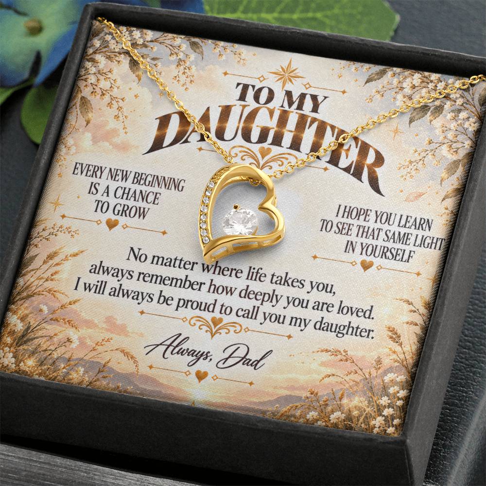 C466 - May Every New Beginning Remind You That Dad Will Always Stand Behind You - Forever Love Necklace