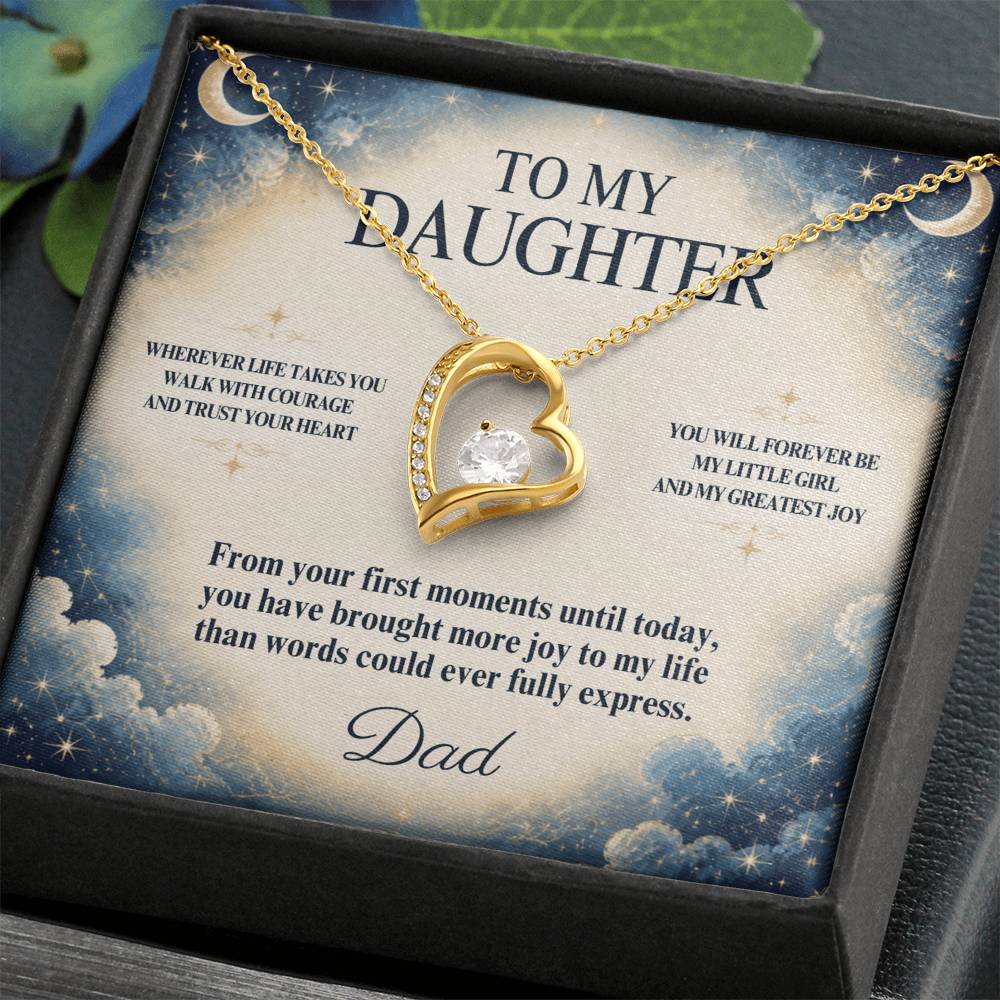 C52 - Wherever Life Takes You May You Always Feel Dad’s Love Guiding Your Heart - Forever Love Necklace