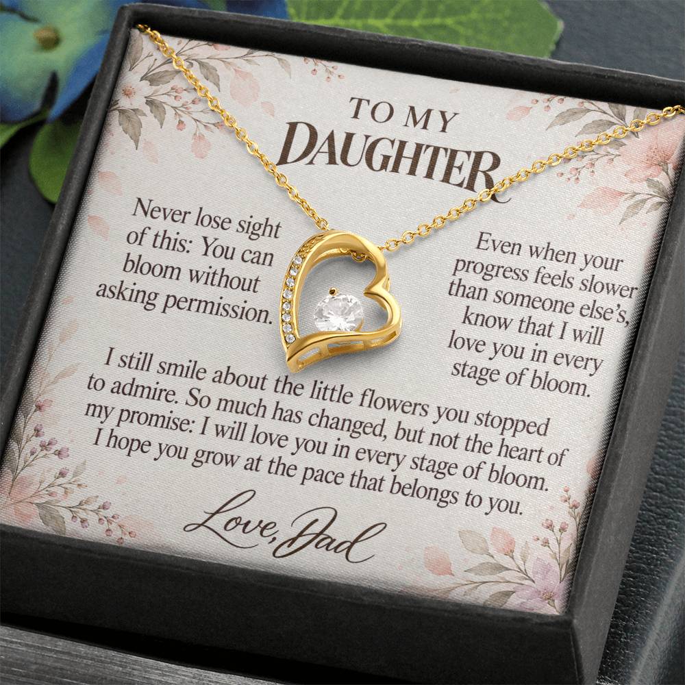 C689 - Like A Wildflower And A Memory That Time Cannot Take Away - Forever Love Necklace