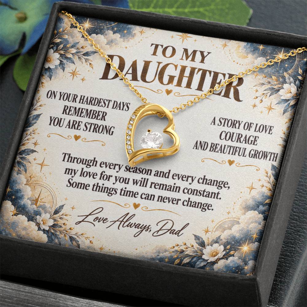 C288 - The Strong Woman You Are Becoming Will Always Remind Me Of The Little Girl I Adore - Forever Love Necklace