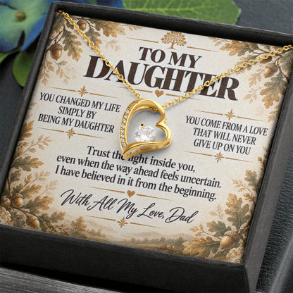 C245 - I Will Always Celebrate The Woman You Become And Treasure The Little Girl You Were - Forever Love Necklace