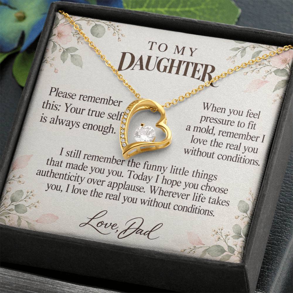 C651 - The Beauty Of Being Yourself And Quiet Words For Your Hardest Days - Forever Love Necklace