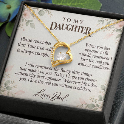 C651 - The Beauty Of Being Yourself And Quiet Words For Your Hardest Days - Forever Love Necklace