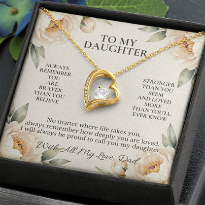 C101 - Always Remember How Deeply You Are Loved And How Proud Dad Will Always Be - Forever Love Necklace