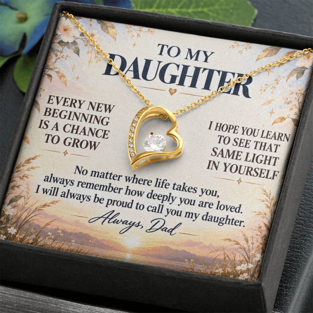C266 - May Every New Beginning Remind You That Dad Will Always Stand Behind You - Forever Love Necklace