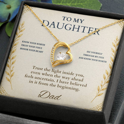 C60 - My Greatest Wish Is That You Always Know Your Worth And Never Settle For Less - Forever Love Necklace